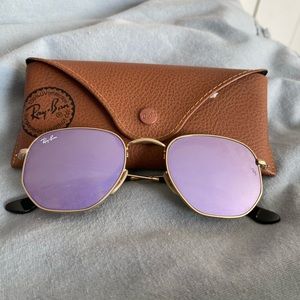 Purple Hexagonal Reflective Ray-Bans